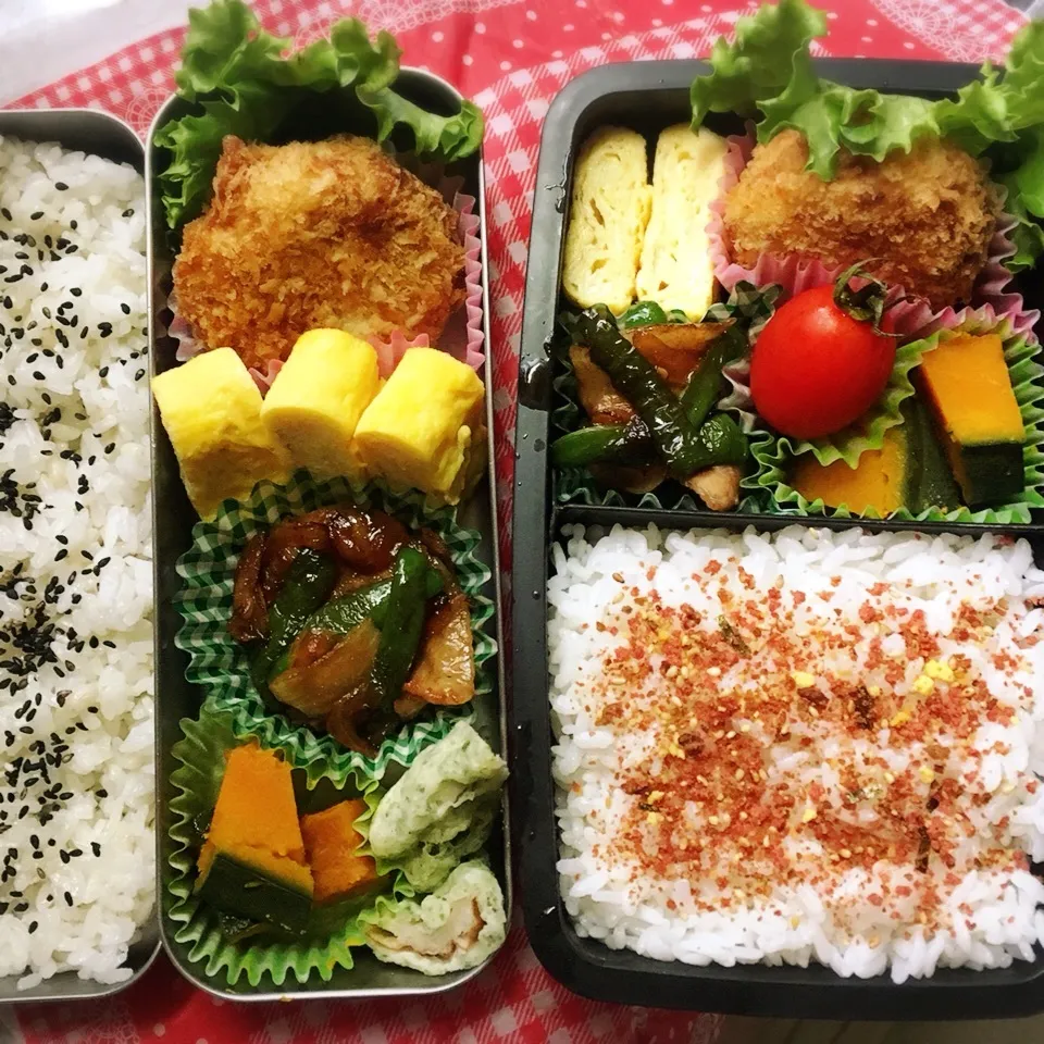 Snapdishの料理写真:10/10 高校弁当と旦那弁当|シャークさん