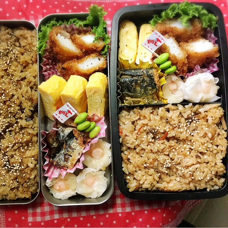 Snapdishの料理写真:8/31 高校弁当と旦那弁当|シャークさん