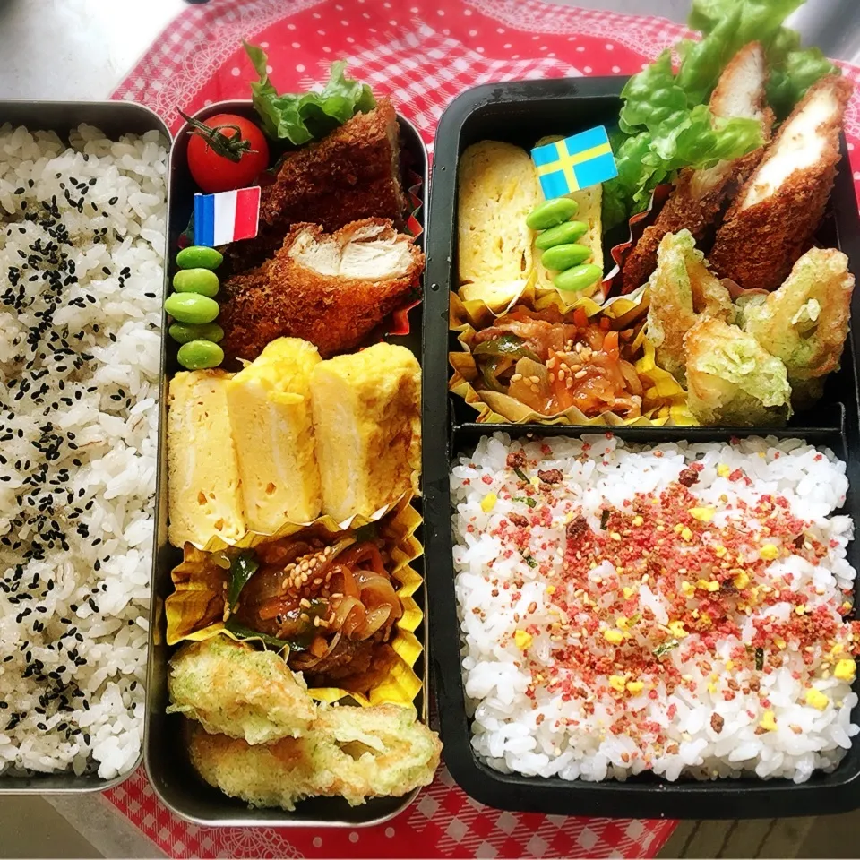 6/4 高校弁当と旦那弁当|シャークさん