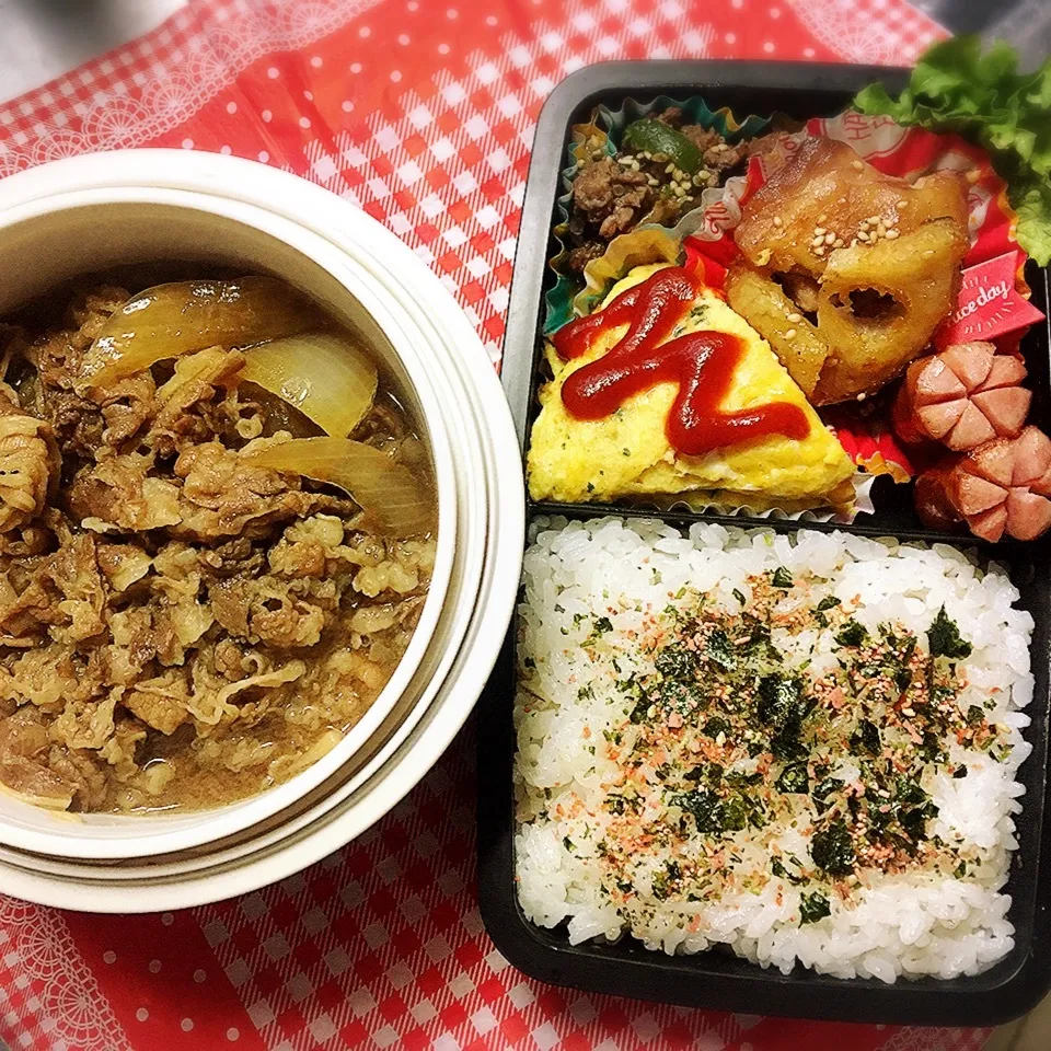 Snapdishの料理写真:3/16 旦那弁当と家弁|シャークさん