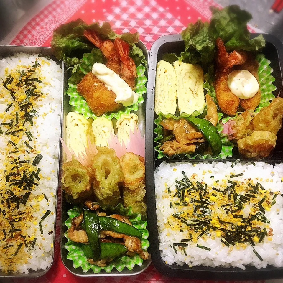 Snapdishの料理写真:2/1 高校弁当と旦那弁当|シャークさん