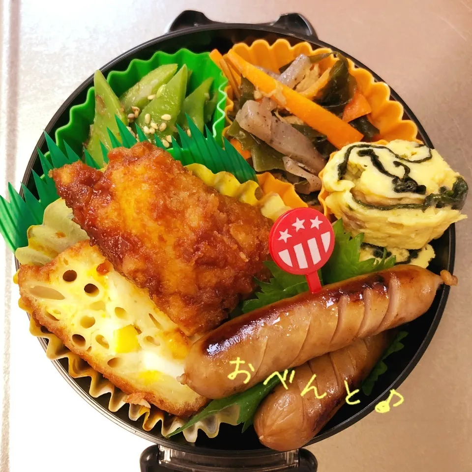 Snapdishの料理写真:2018/06/29旦那さん弁当(^^)|あおあかママさん