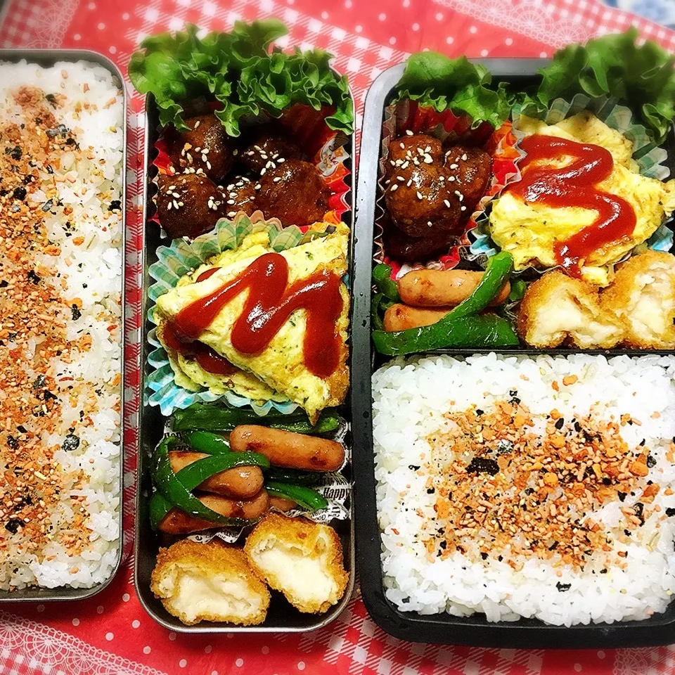 Snapdishの料理写真:12/6 高校弁当と旦那弁当|シャークさん