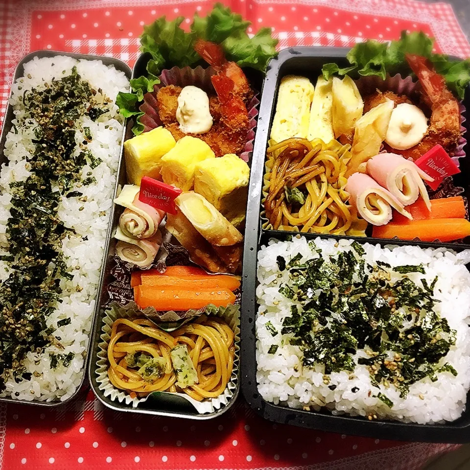 Snapdishの料理写真:11/20 高校弁当と旦那弁当|シャークさん