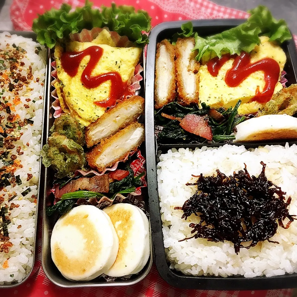 Snapdishの料理写真:11/15 高校弁当と旦那弁当|シャークさん