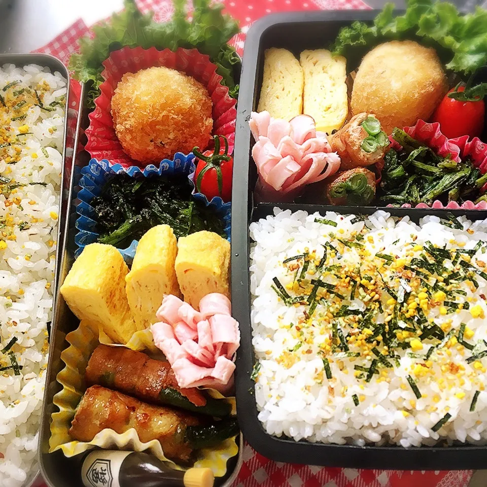 Snapdishの料理写真:8/25 高校弁当と旦那弁当|シャークさん