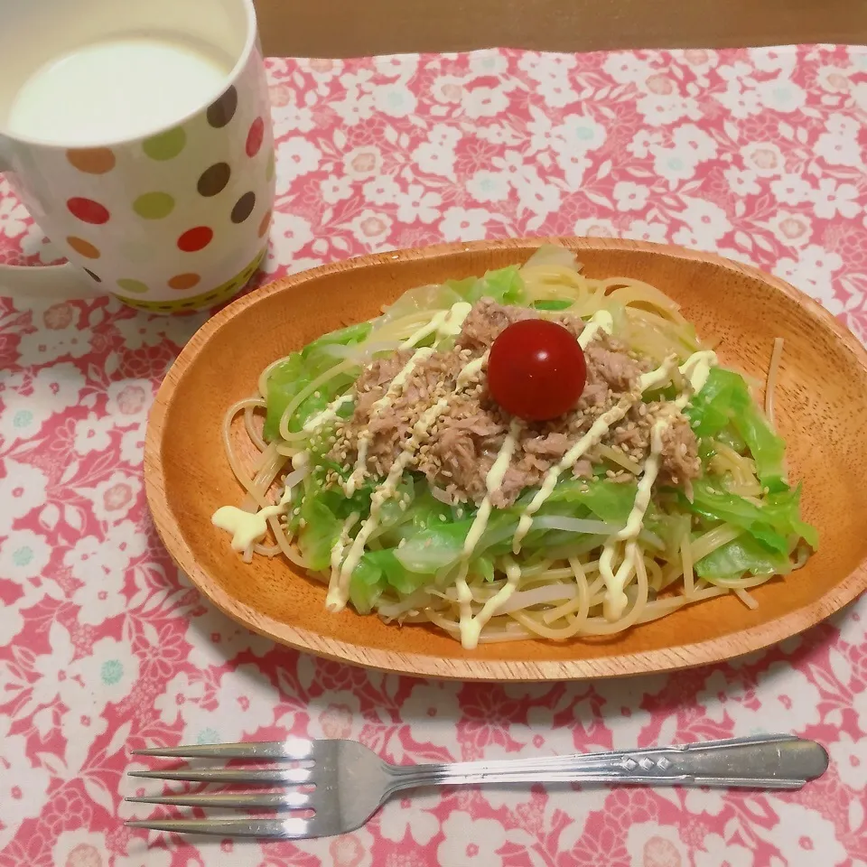 もやしでかさましヘルシーツナパスタ^ ^|あおあかママさん