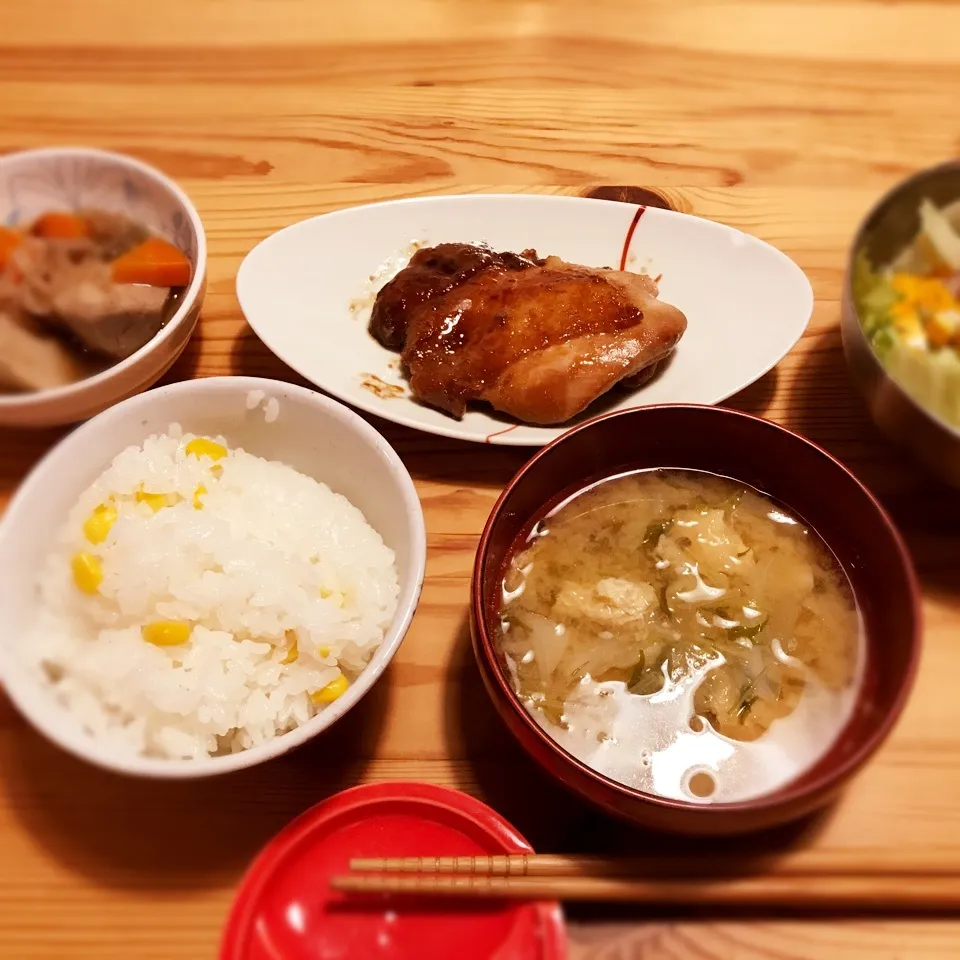 照り焼きチキンとコーンご飯|mugiさん