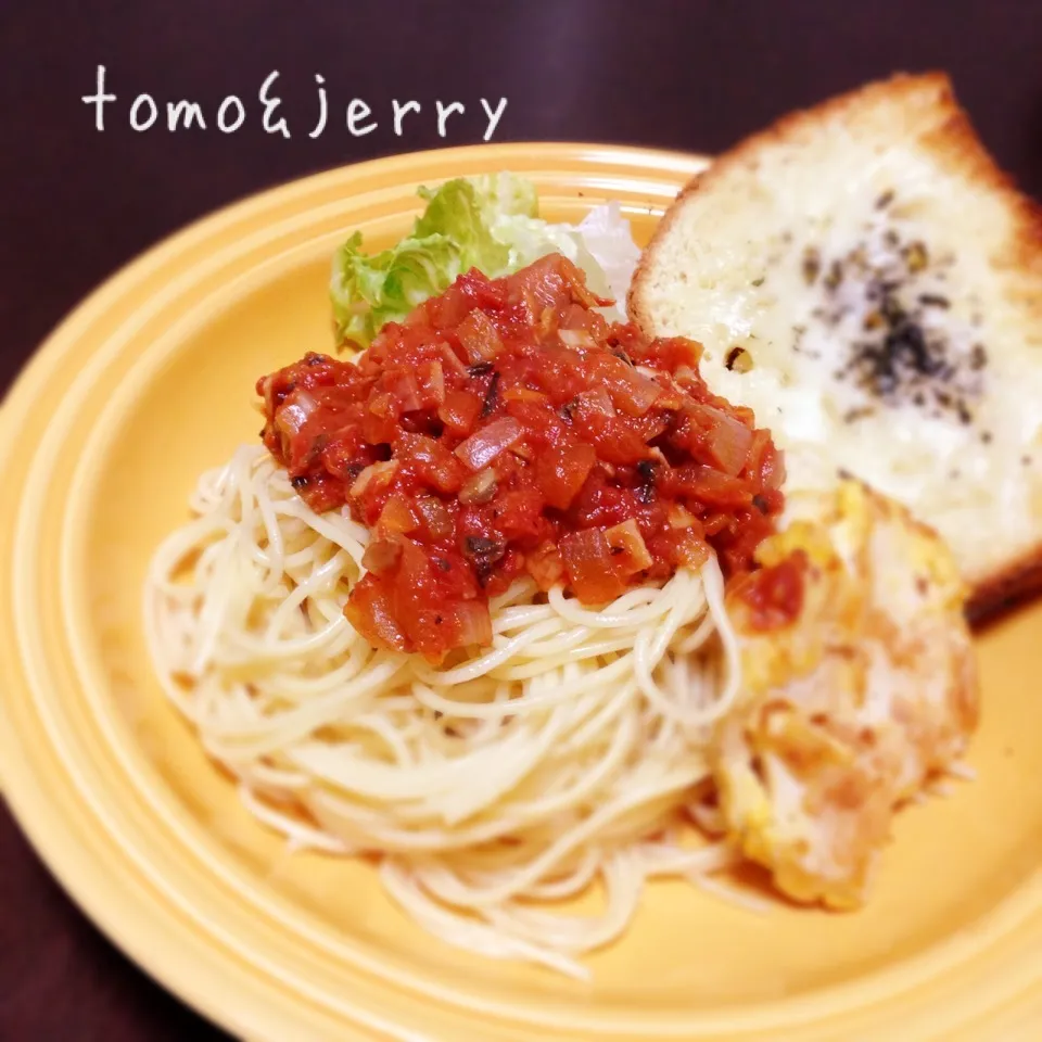 なすとトマトのパスタ|mugiさん