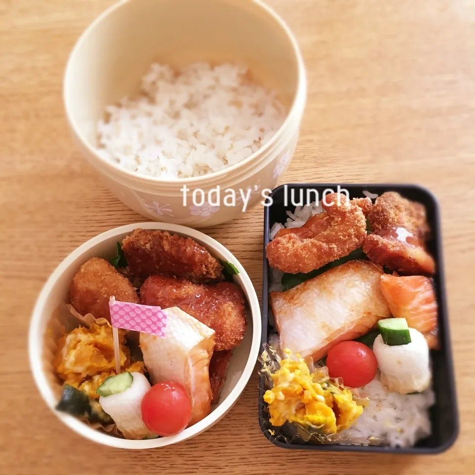 Snapdishの料理写真:大学生男子とオカンの弁当|ままピーさん