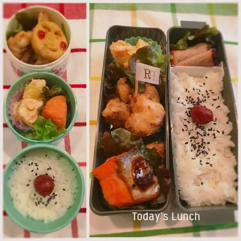 Snapdishの料理写真:大学生と高校生のお弁当|ままピーさん