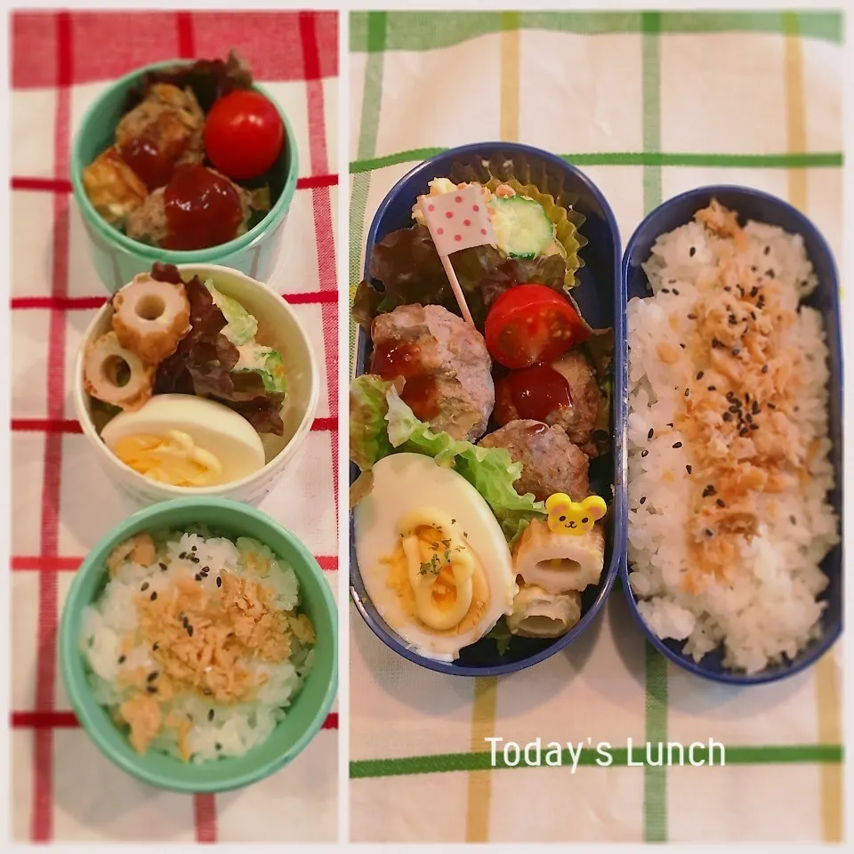 Snapdishの料理写真:大学生と高校生のお弁当|ままピーさん