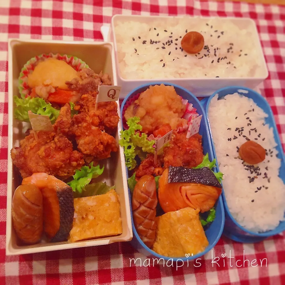 Snapdishの料理写真:中高生のお弁当|ままピーさん