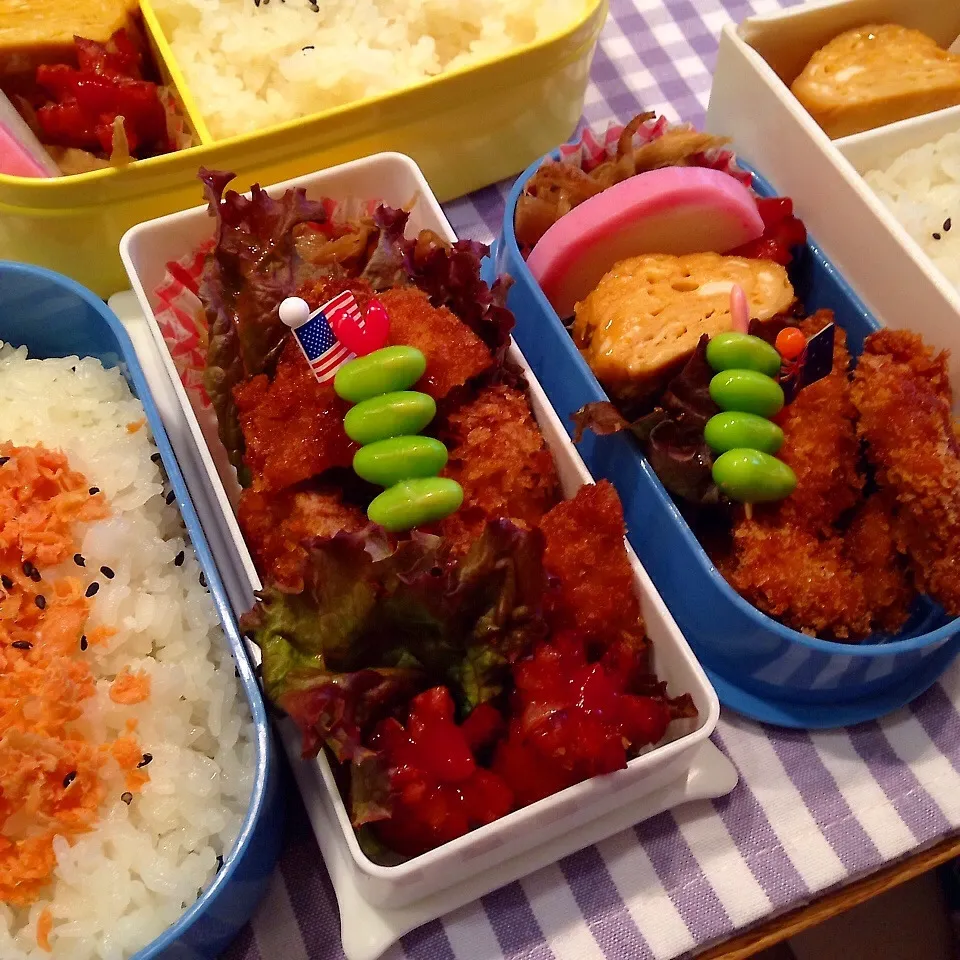 Snapdishの料理写真:家族のお弁当|ままピーさん