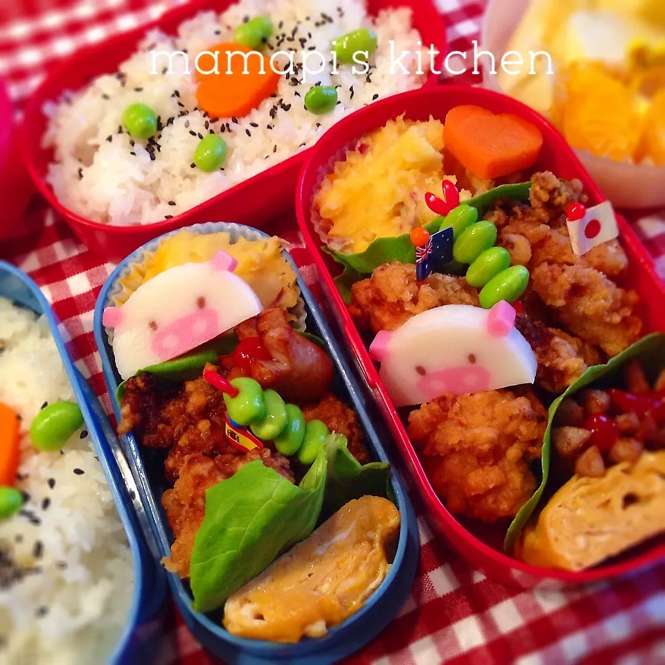 留学生と中学生女子のお弁当|ままピーさん