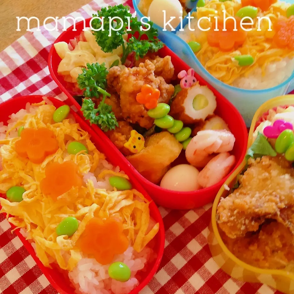 高校生男子と中学生女子のお弁当|ままピーさん