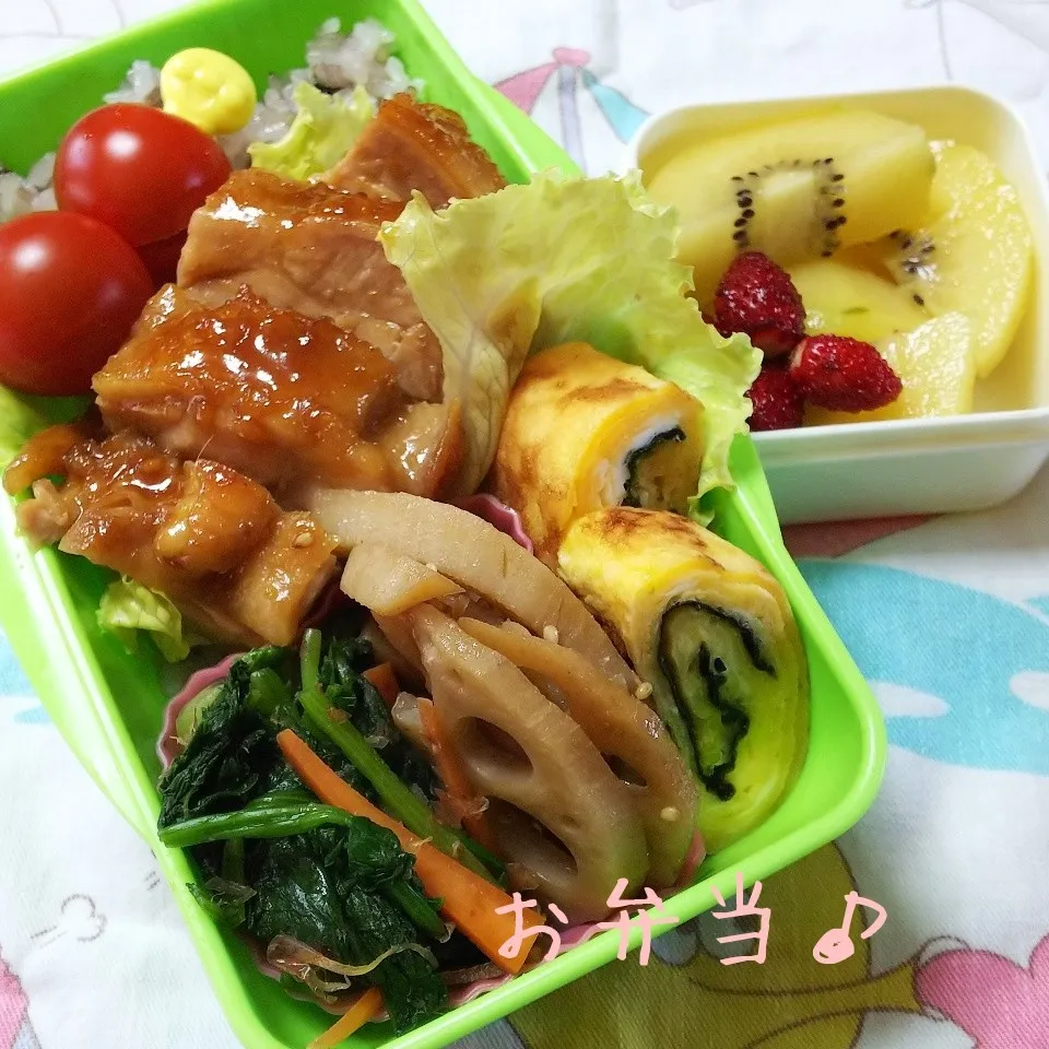 鶏チャーシュー弁当♪|ちびたまさん