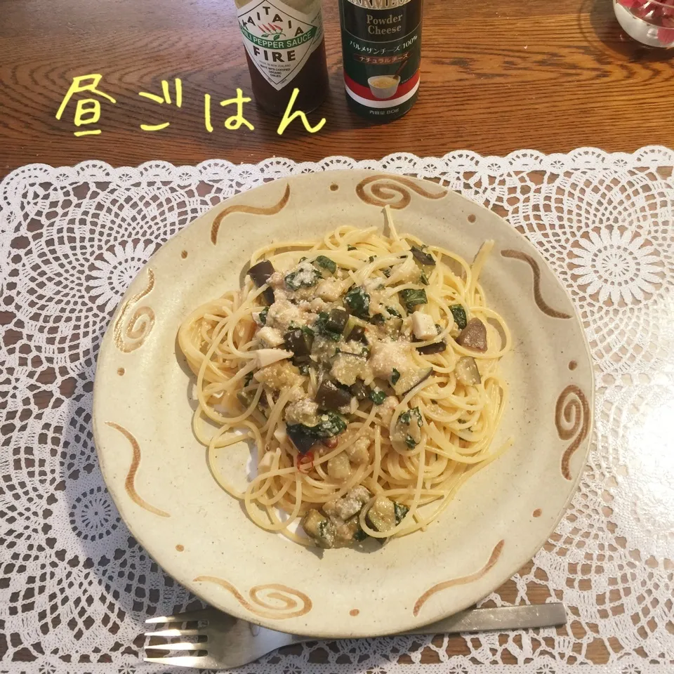 明太子パスタ、茄子エリンギチーズ入り|yakinasuさん