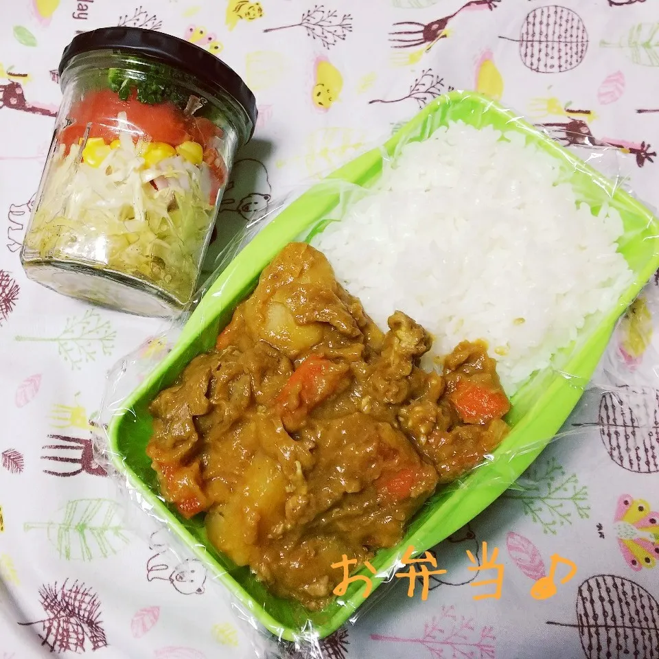 カレーライス＆サラダ弁当♪|ちびたまさん