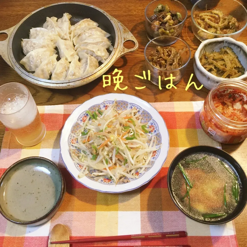 餃子、野菜炒め、スープ、常備菜、|yakinasuさん