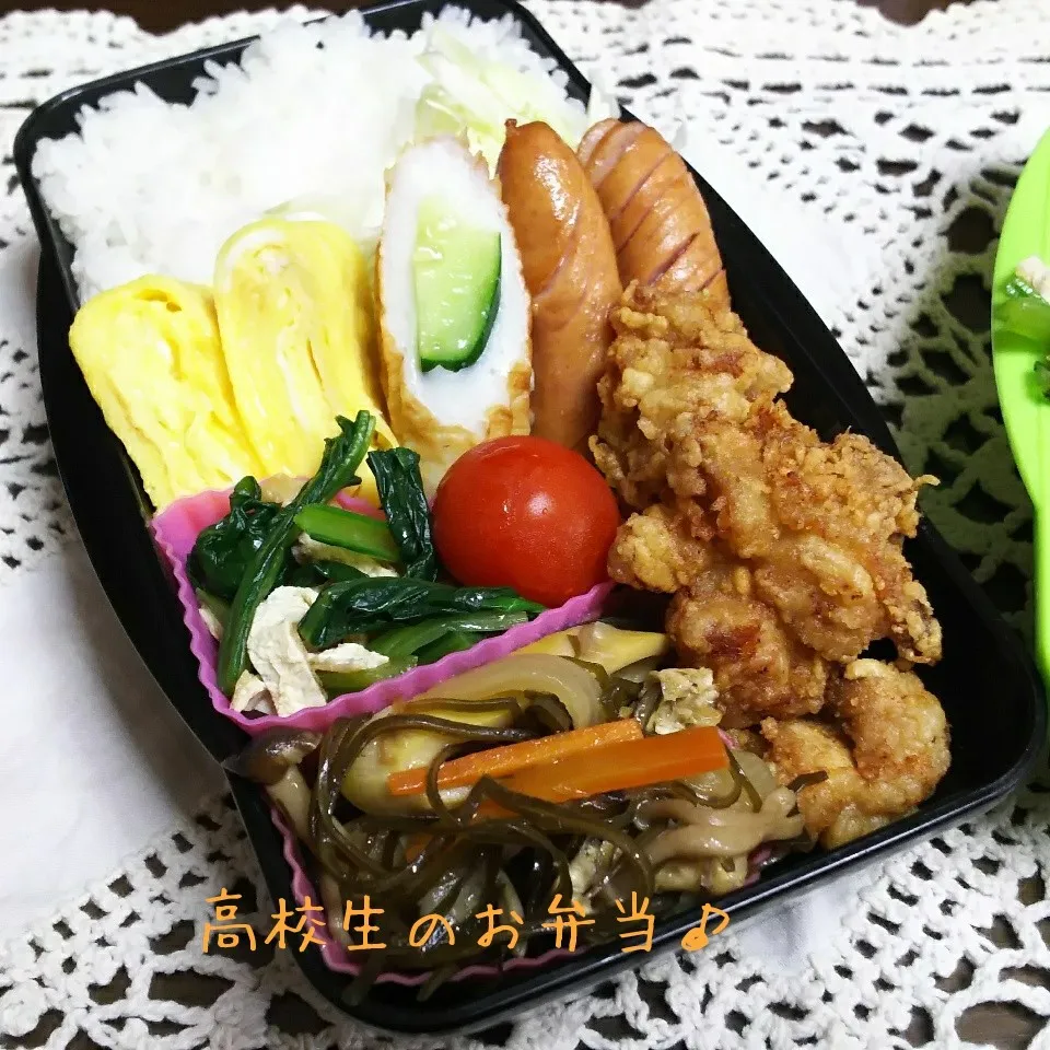 Snapdishの料理写真:鶏唐揚げ弁当♪|ちびたまさん