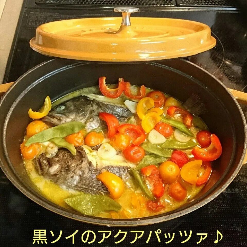 Snapdishの料理写真:黒ソイのアクアパッツァ♪|oomugiさん