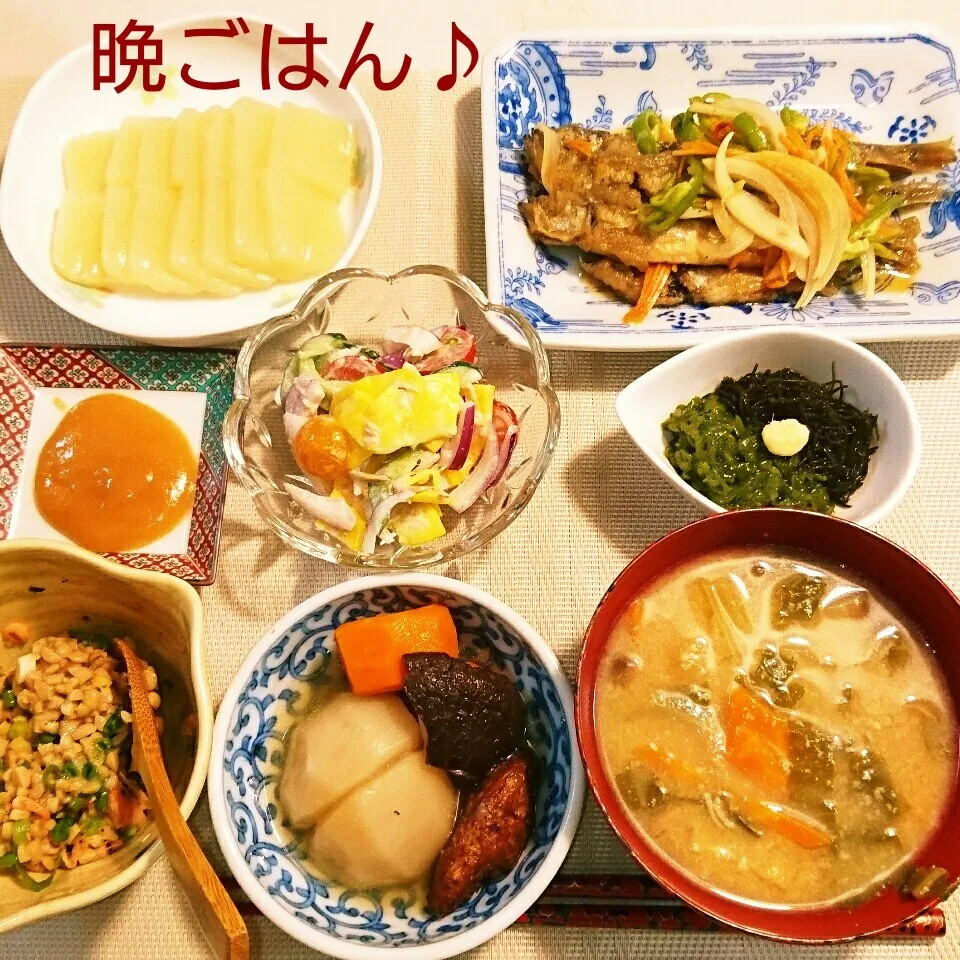 今日の晩ごはん(ししゃもの南蛮漬け…)|oomugiさん