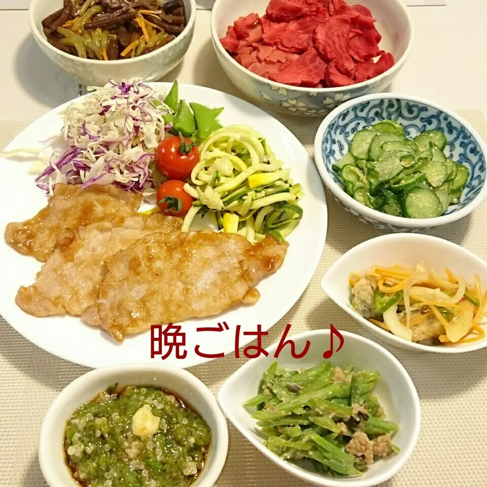 今日の晩ごはん(豚のしょうが焼きと…)|oomugiさん