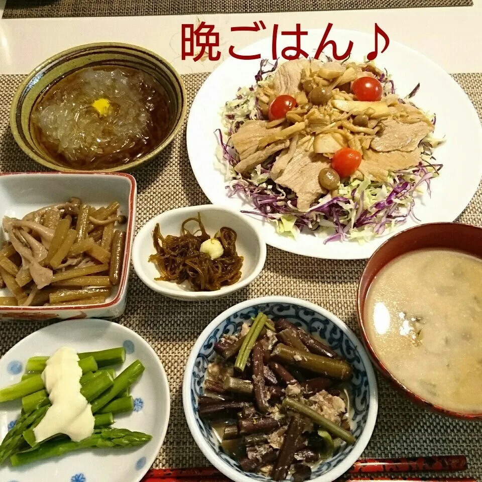 今日の晩ごはん(豚丼のたれ焼きと…)|oomugiさん