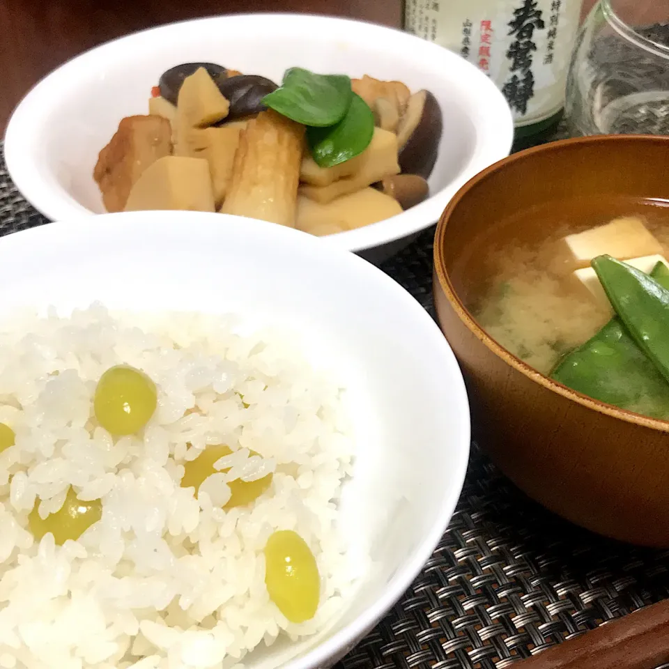 ギンナンご飯と秋の晩餐 #晩ごはん  #単身赴任飯  #日本酒|Koichi GOGOさん