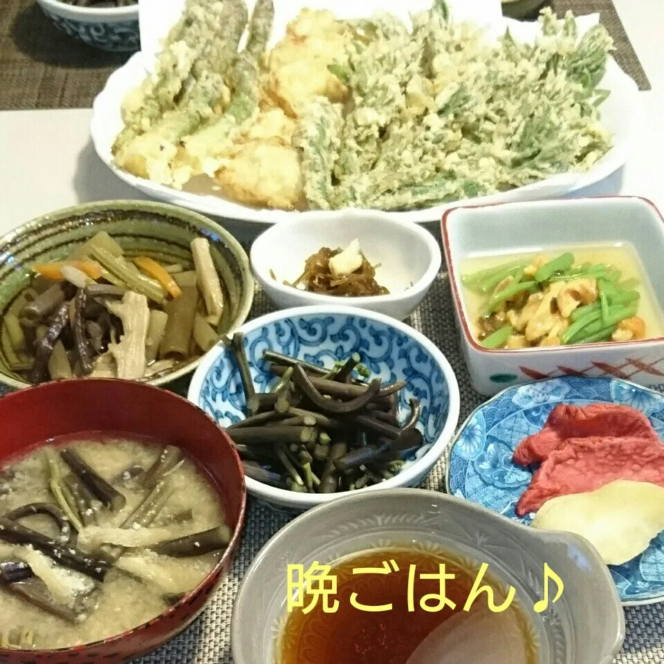 今日の晩ごはん(天ぷらと…)|oomugiさん