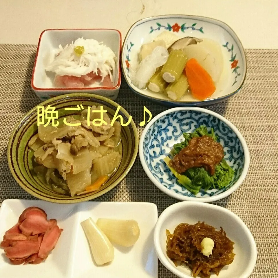 今日の晩ごはん(秋田ふきの煮物と…)|oomugiさん