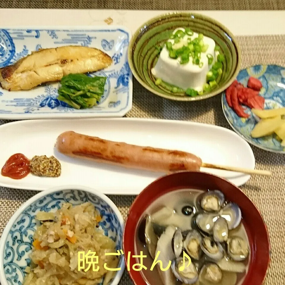 Snapdishの料理写真:今日の晩ごはん(アブラカレイの醤油麹焼きと…)|oomugiさん