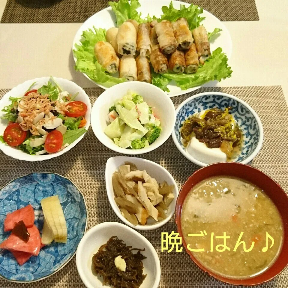 今日の晩ごはん(くるくる春巻きと…)|oomugiさん