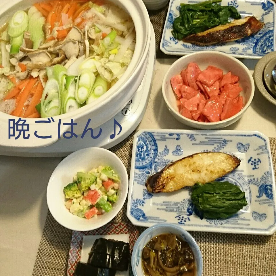 今日の晩ごはん(鶏野菜鍋と…)|oomugiさん