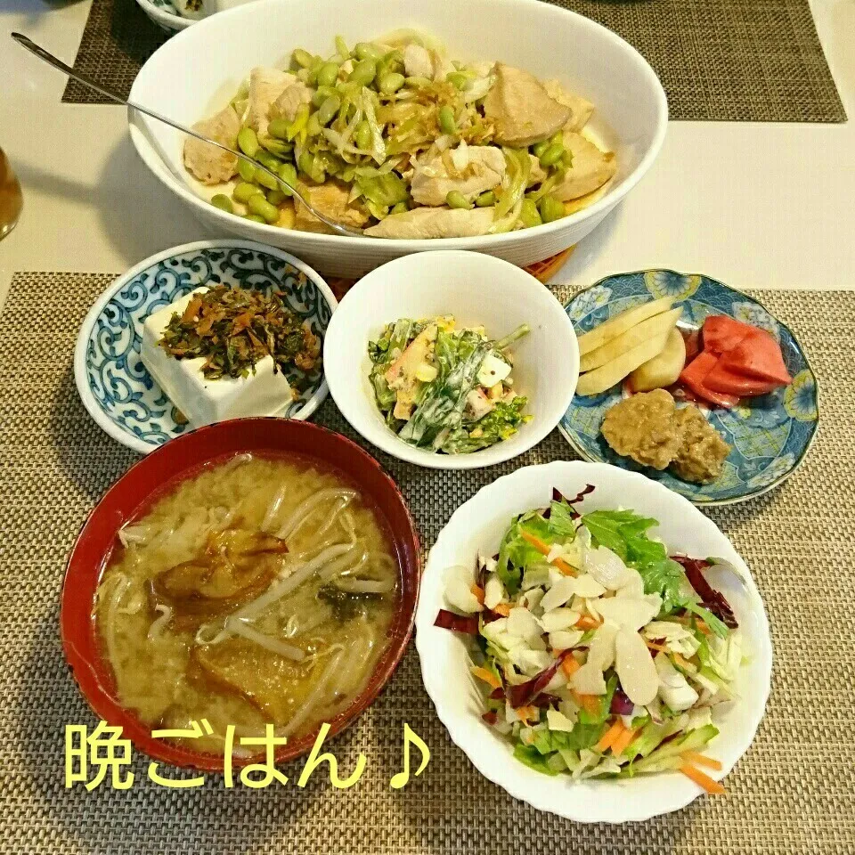 今日の晩ごはん(鶏むね肉の香味だれマリネと…)|oomugiさん