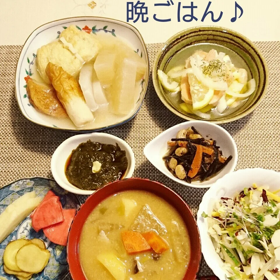 Snapdishの料理写真:今日の晩ごはん(おでんと…)|oomugiさん