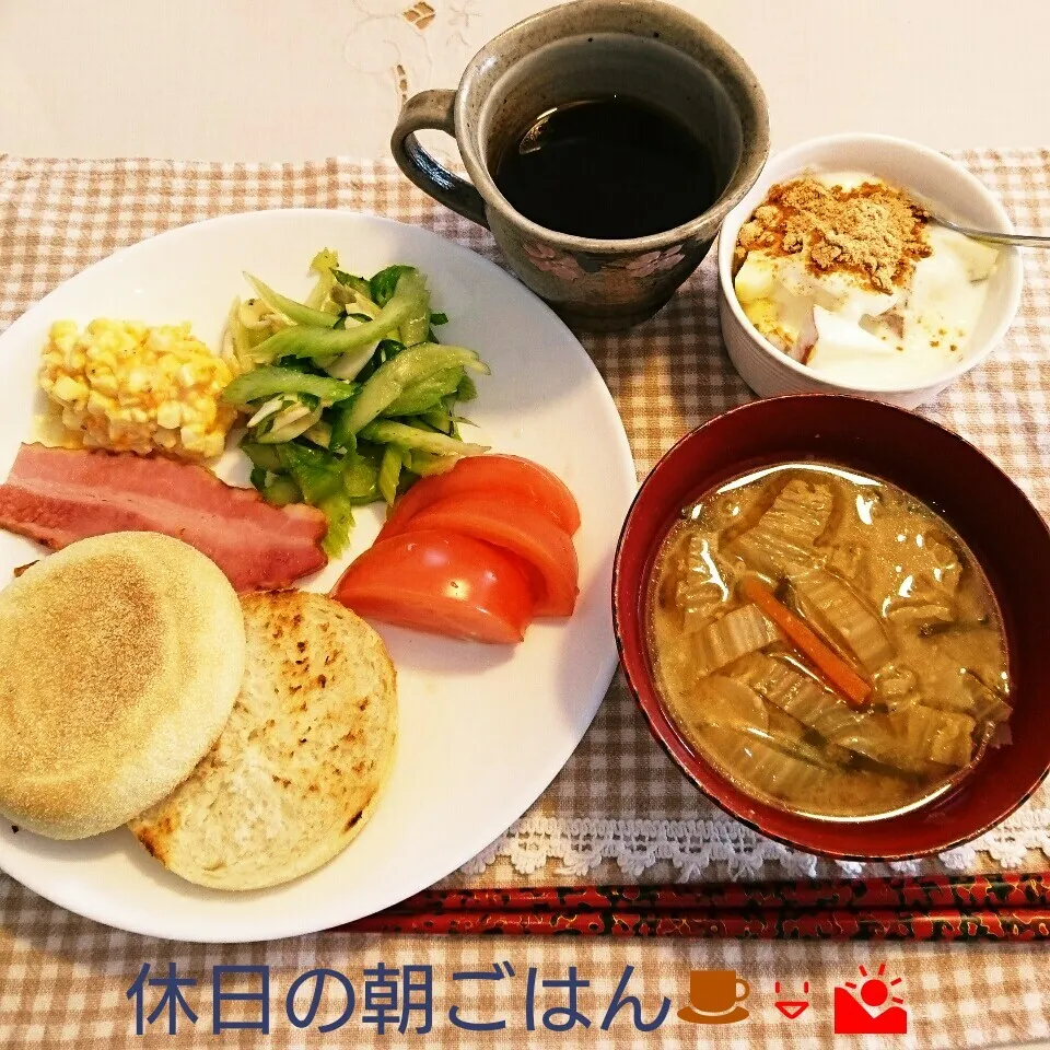 休日の朝ごはん☕😃🌄|oomugiさん