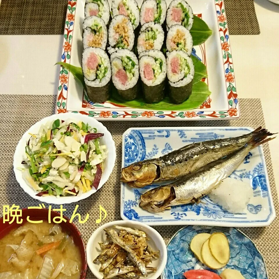 今日の晩ごはん(海苔巻きと…)|oomugiさん