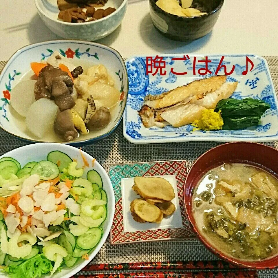 今日の晩ごはん(アブラカレイの醤油麹焼きと…)|oomugiさん