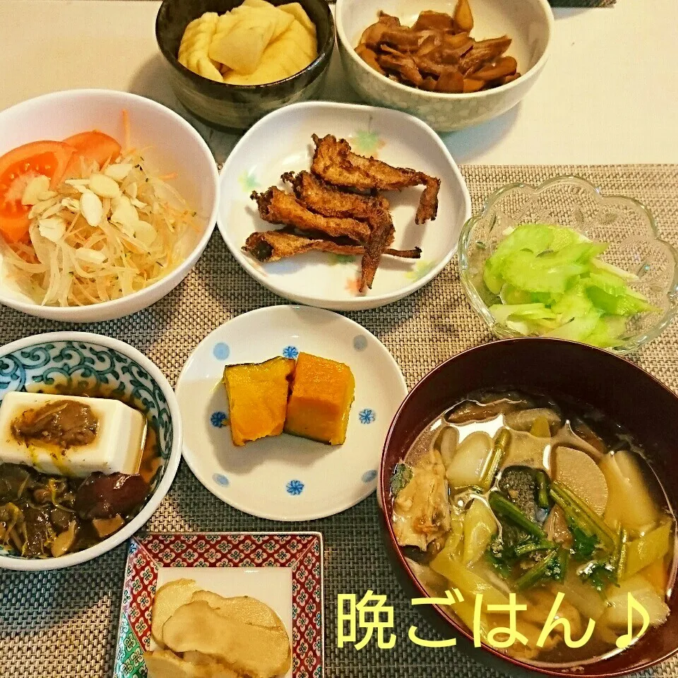 今日の晩ごはん(ハタハタの唐揚げと…)|oomugiさん