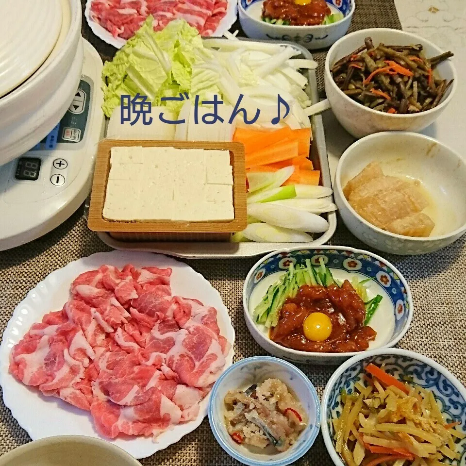 今日の晩ごはん(豚しゃぶ鍋と…)|oomugiさん