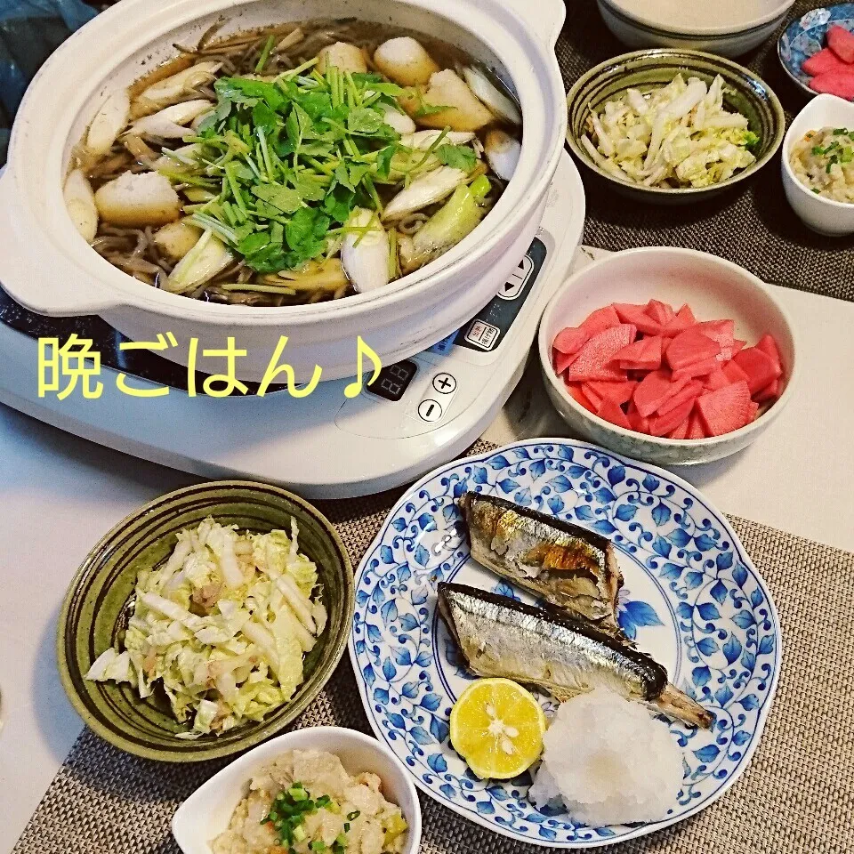 Snapdishの料理写真:今日の晩ごはん(きりたんぽ鍋と…)|oomugiさん