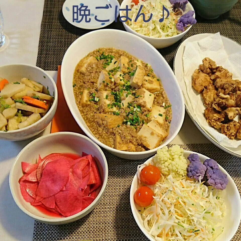 今日の晩ごはん(麻婆厚揚げ豆腐と…)|oomugiさん