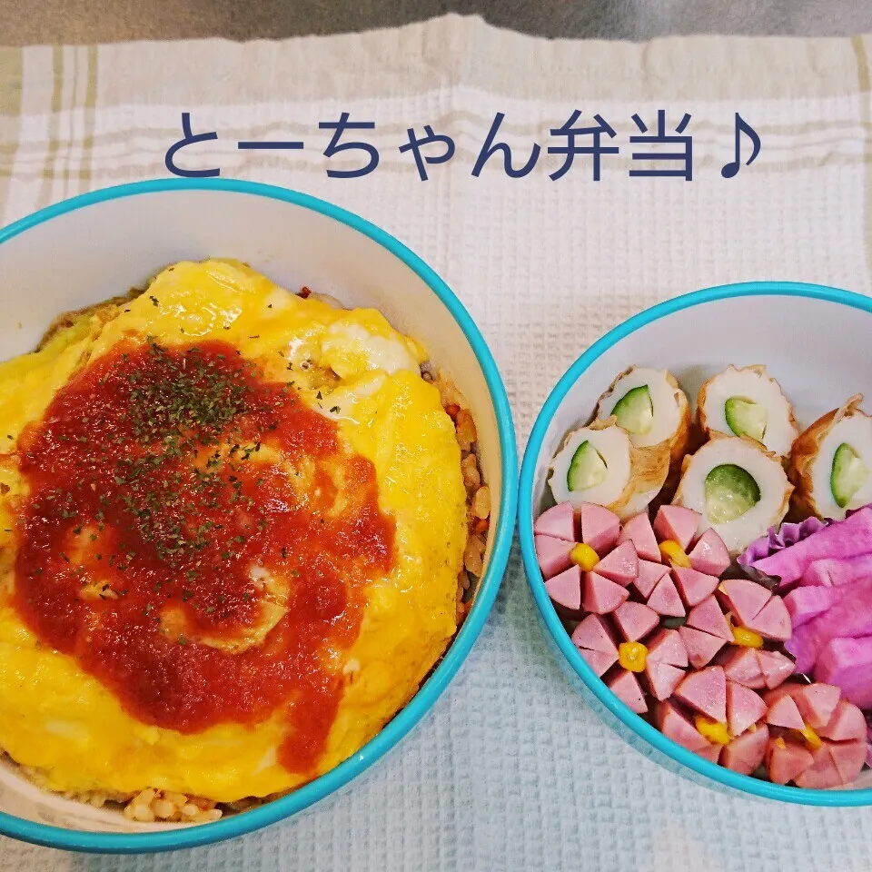 Snapdishの料理写真:月曜日のサービス弁当♪|oomugiさん