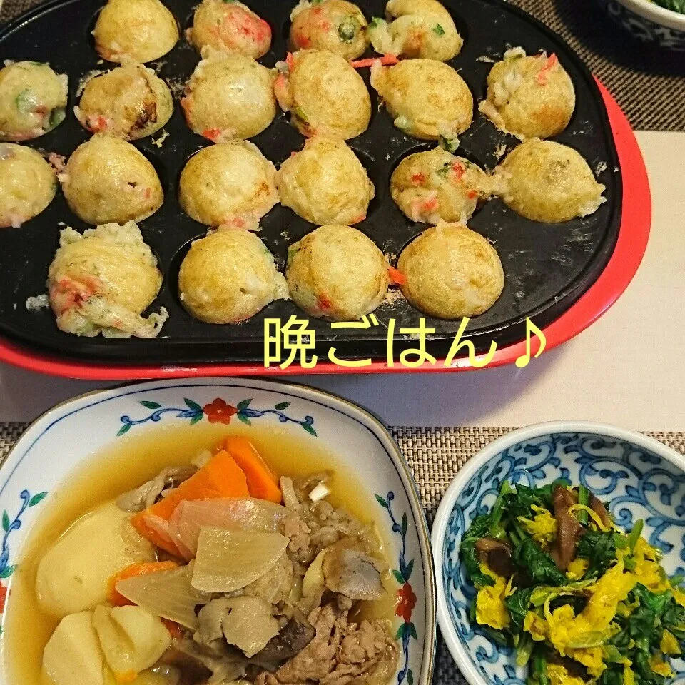 Snapdishの料理写真:今日の晩ごはん(たこ焼きと…)|oomugiさん