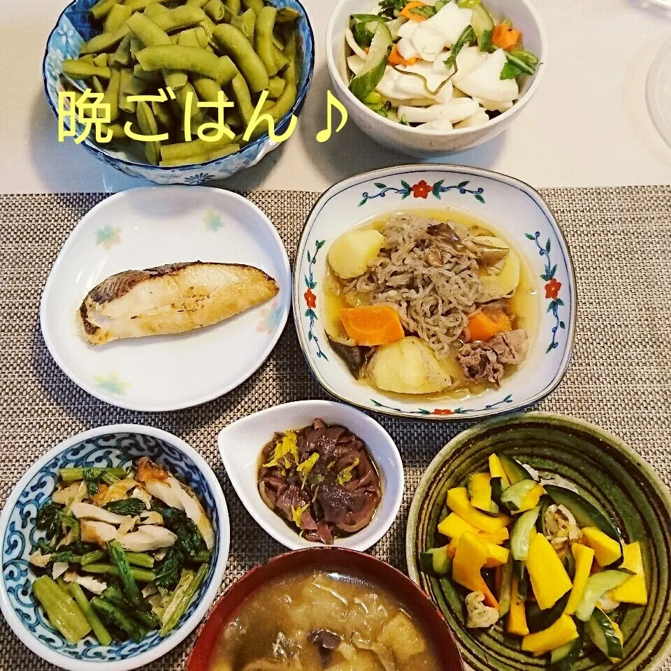 Snapdishの料理写真:今日の晩ごはん(肉じゃがと…)|oomugiさん