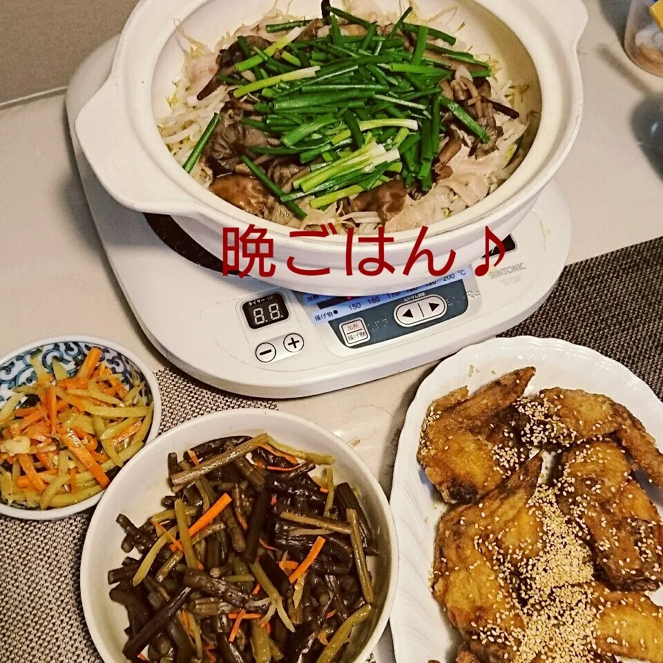 今日の晩ごはん(もやし鍋と…)|oomugiさん