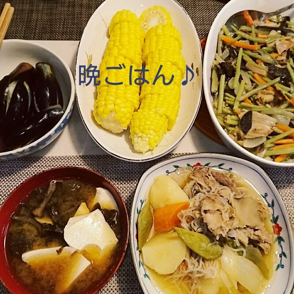 Snapdishの料理写真:今日の晩ごはん(ミズの八宝菜と…)|oomugiさん