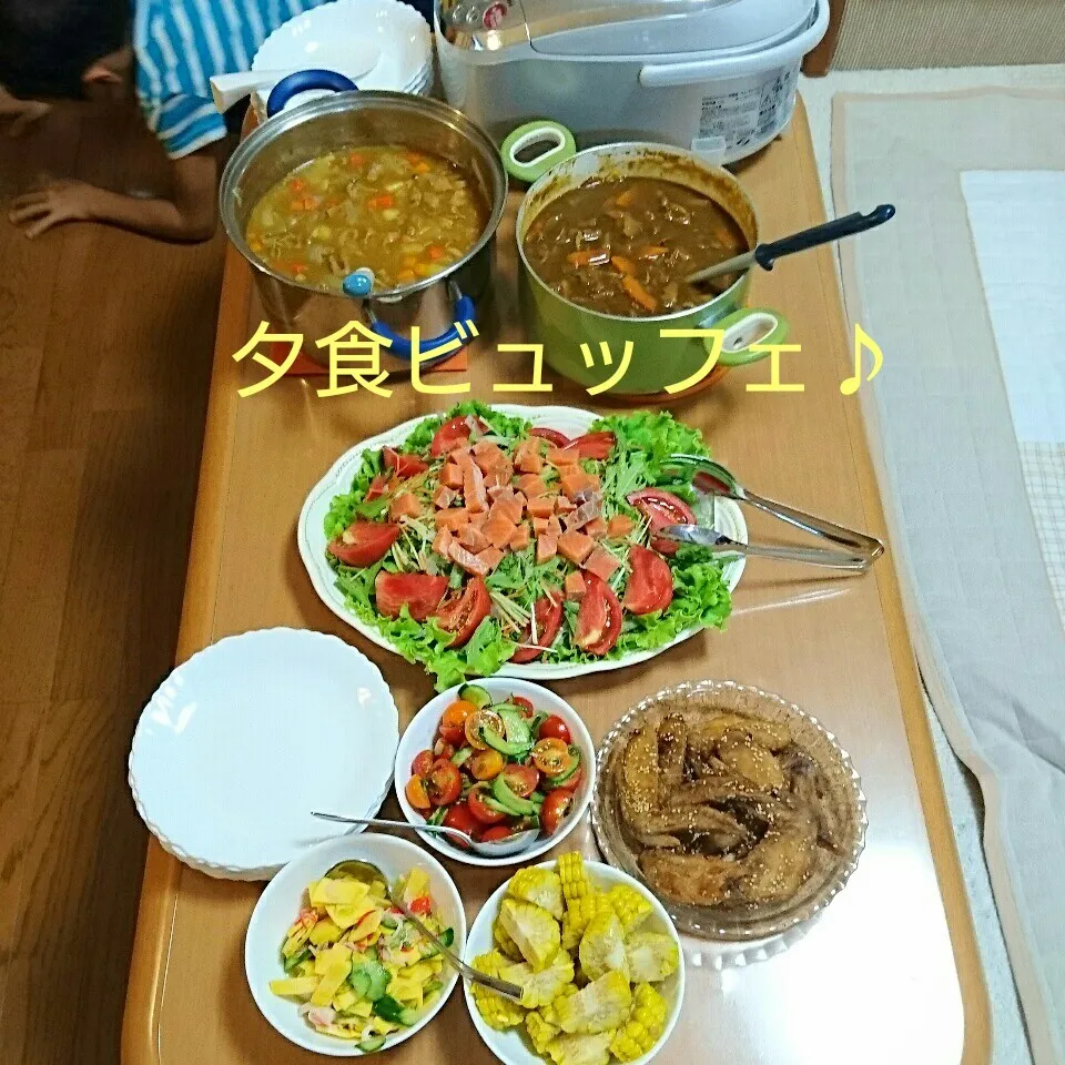 Snapdishの料理写真:夕食ビュッフェ♪|oomugiさん